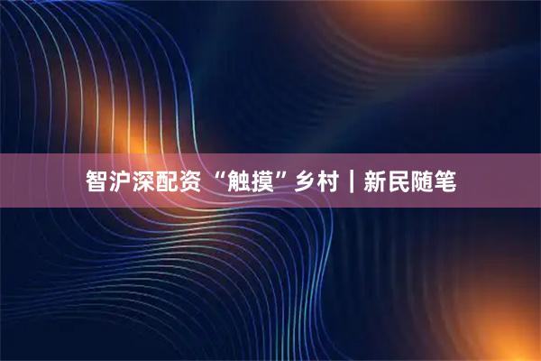 智沪深配资 “触摸”乡村｜新民随笔